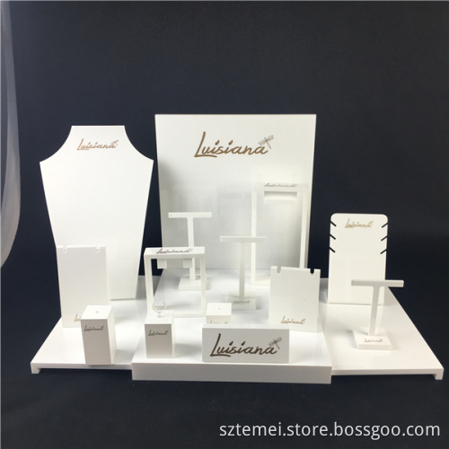 high glossy customized countertop stand acrylic jewelry display
